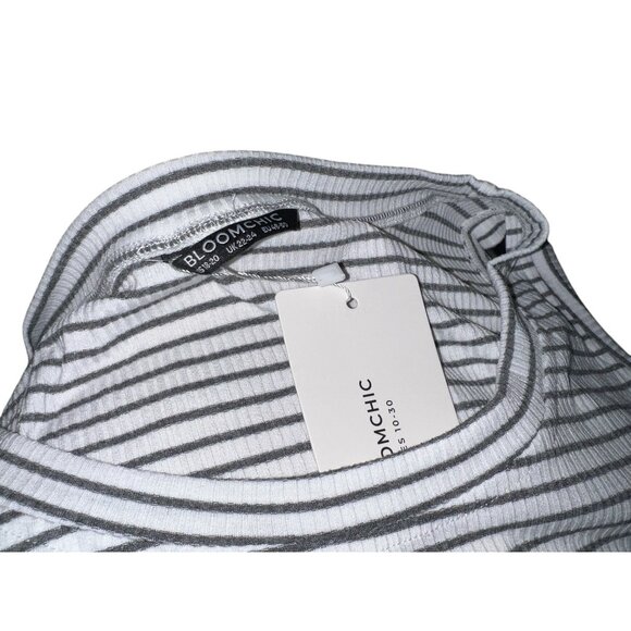 BloomChic Round Neck Sleeveless Striped Casual Tank Top Sz 18/20 (2XL) Womens - Picture 4 of 11